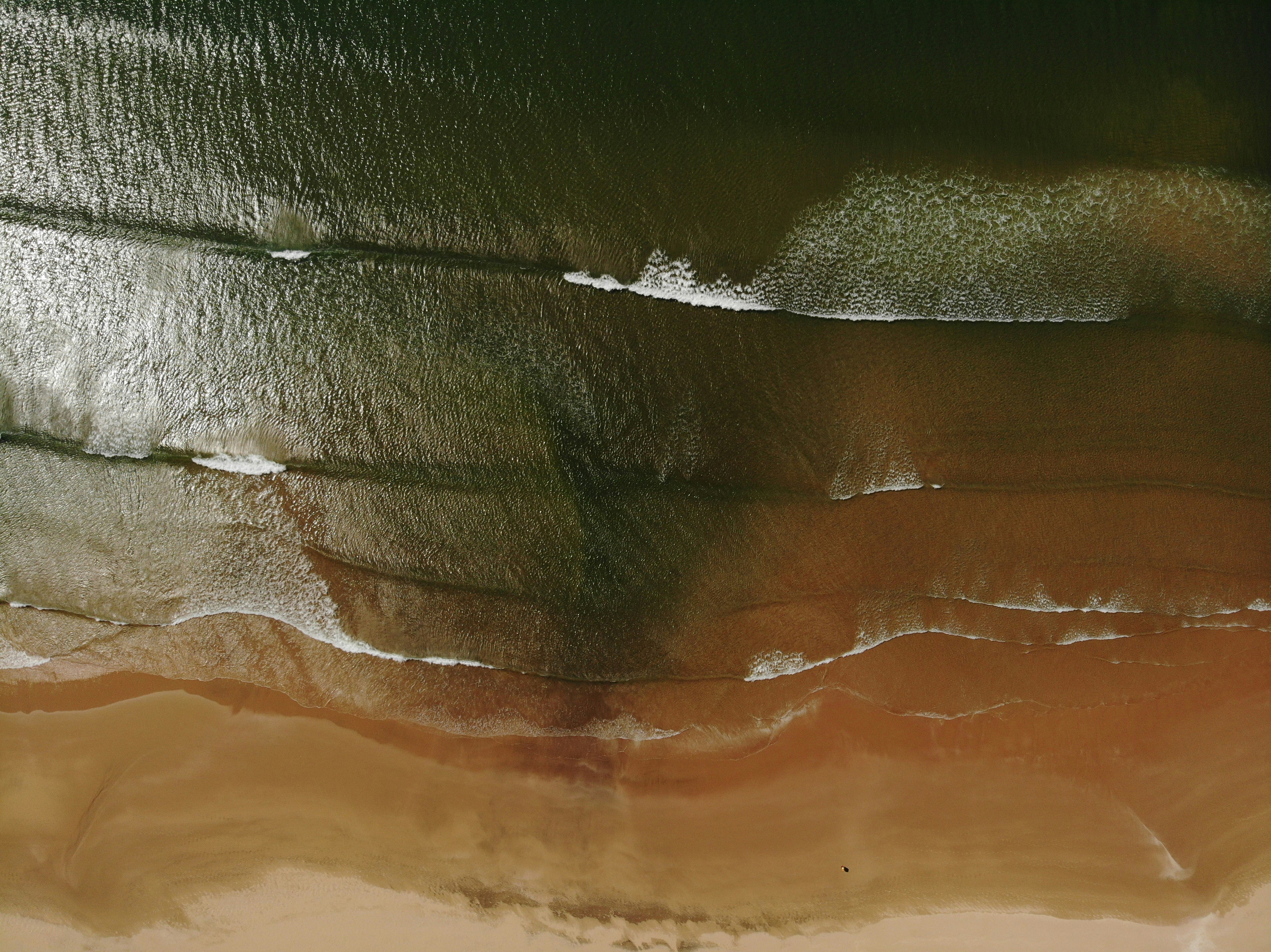 aerial view of ocean waves